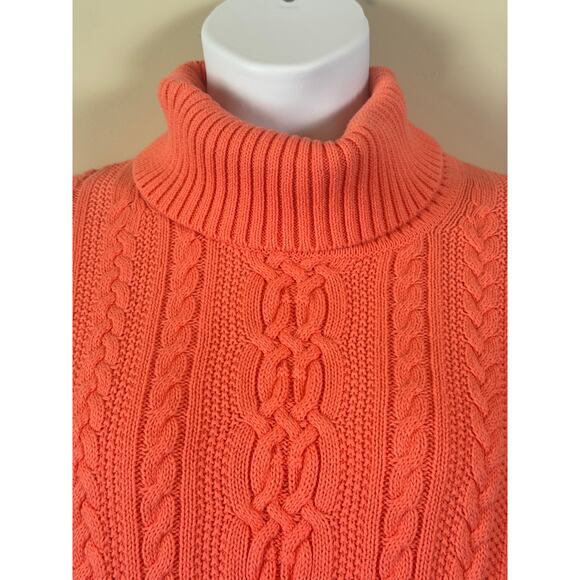 Amazon Essentials 2X Coral Cotton Cable Knit Turtleneck Sweater Fisherman Cozy - Picture 3 of 10